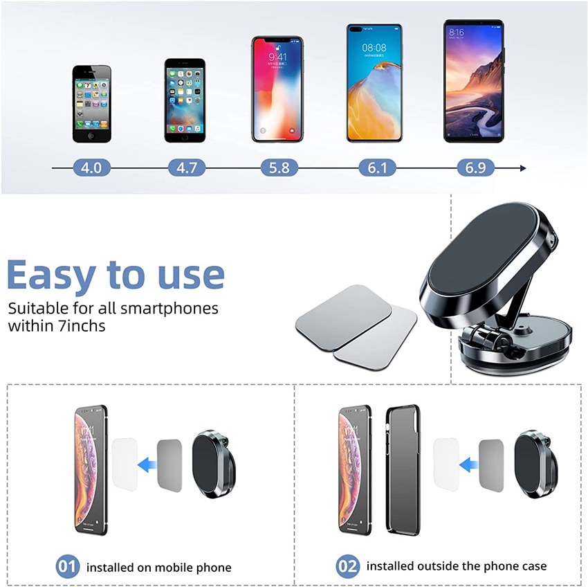 Alloy Folding Magnetic Car Phone Holder Alloy Folding Magnetic Car Phone Holder