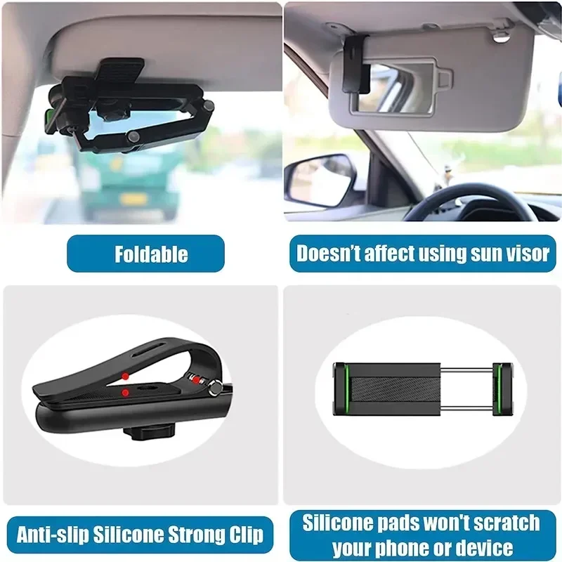 Universal Car Rearview Mirror Phone Holder 720 Degree Rotation Car Phone Holder Mount Stand For Dash Cam GPS Smartphone Bracket Universal Car Rearview Mirror Phone Holder 720 Degree Rotation Car Phone Holder Mount Stand For Dash Cam GPS Smartphone Bracket