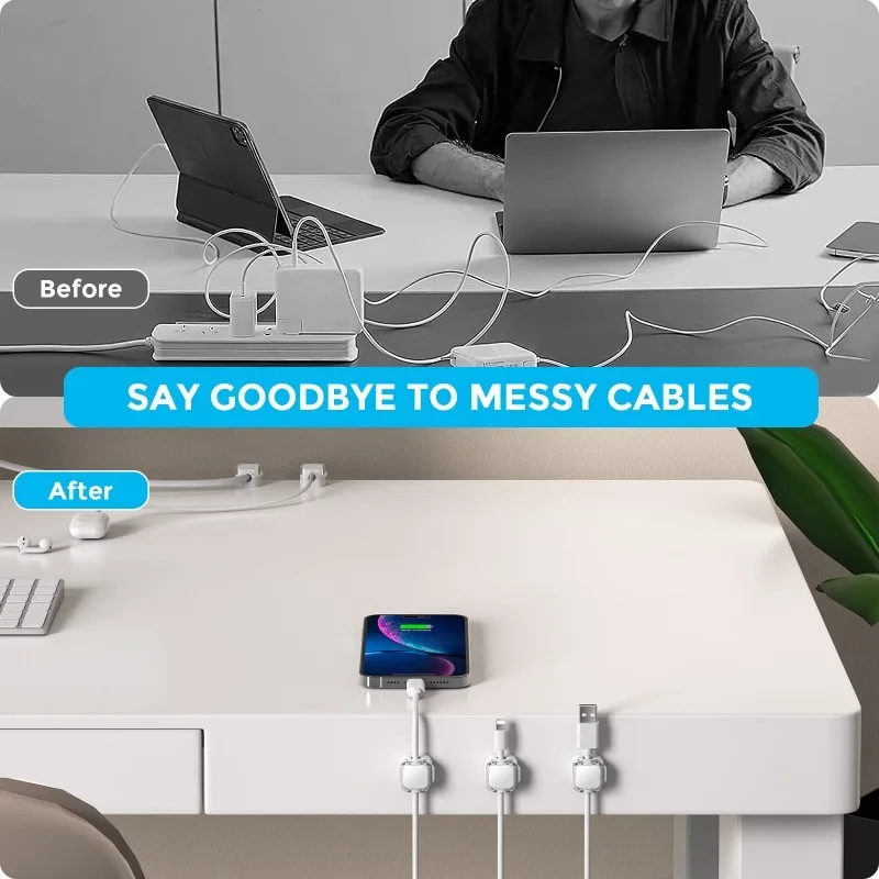 Colorful 6 PCS Magnetic Cable Clips Cable Smooth Adjustable Cord Holder Under Desk Cable Management Wire Keeper Cables Organizer Colorful 6 PCS Magnetic Cable Clips Cable Smooth Adjustable Cord Holder Under Desk Cable Management Wire Keeper Cables Organizer