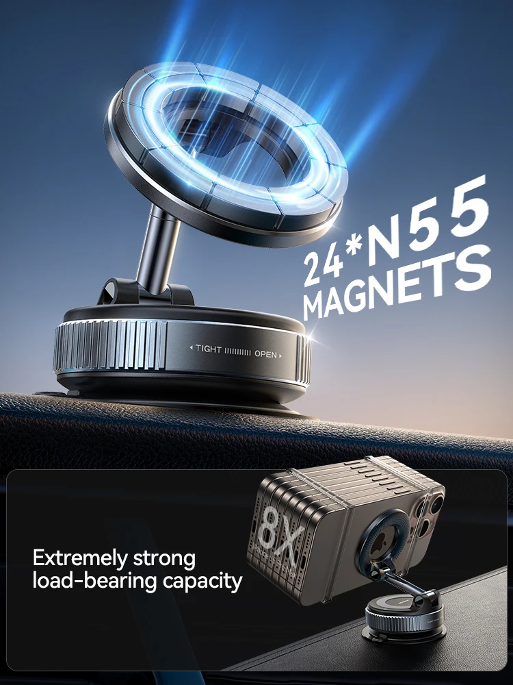 Joyroom Magnetic Suction Cup Phone Mount Vacuum Magnetic Car Phone Holder Mount With 360° Metal Strut for iPhone Samsung Xiaomi Joyroom Magnetic Suction Cup Phone Mount Vacuum Magnetic Car Phone Holder Mount With 360° Metal Strut for iPhone Samsung Xiaomi